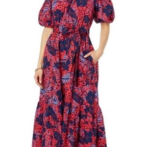 Lilly Pulitzer Off-Shoulder Maxi Dress, Night Heron Pattern